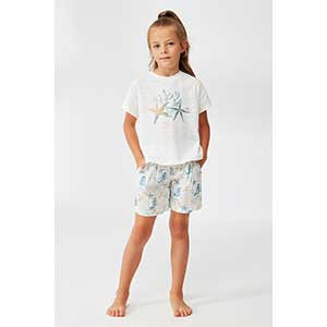 Kid's Pyjama for Girls Short Sleeve Short Pants Nautica