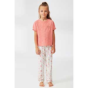 Kid's Pyjama for Girls Short Sleeve Long Pants Nautica