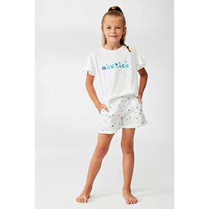 Kid's Pyjama for Girls Short Sleeve Short Pants Nautica