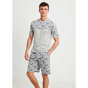 Men's Pyzama With Short Sleeves & Short Pants Nautica