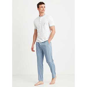 Men's Pyzama With Short Sleeves & Long Pants Nautica