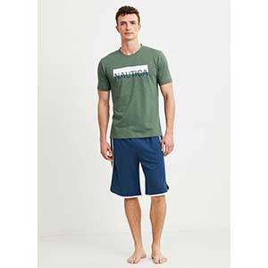 Men's Pyzama With Short Sleeves & Short Pants Nautica