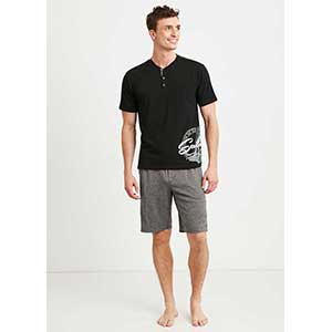 Men's Pyzama With Short Sleeves & Short Pants Nautica