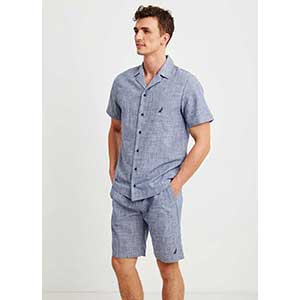 Men's Pyzama With Short Sleeves & Short Pants Nautica