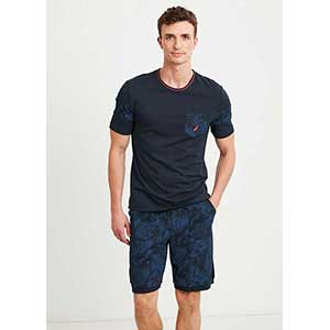 Men's Pyzama With Short Sleeves & Short Pants Nautica