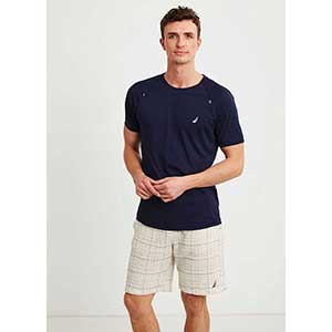 Men's Pyzama With Short Sleeves & Short Pants Nautica