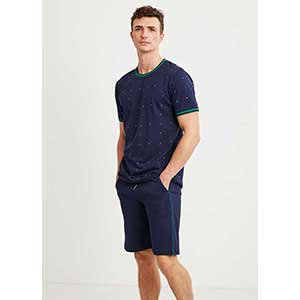 Men's Pyzama With Short Sleeves & Short Pants Nautica