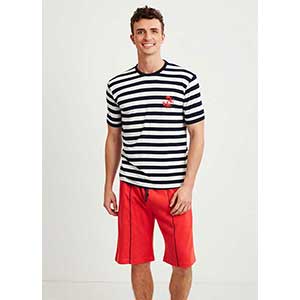 Men's Pyzama With Short Sleeves & Short Pants Nautica