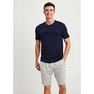 Men's Pyzama With Short Sleeves & Short Pants Nautica