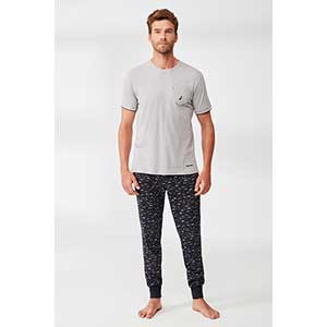 Pyjama Men's Short Sleeve Long Pants Nautica