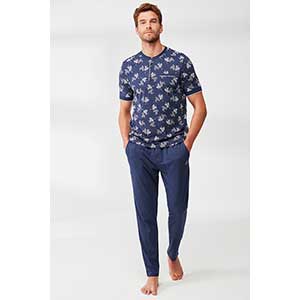 Pyjama Men's Short Sleeve Long Pants Nautica