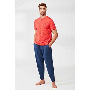 Pyjama Men's Short Sleeve Long Pants Nautica
