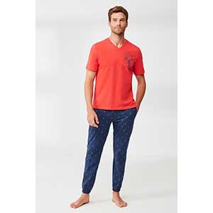 Pyjama Men's Short Sleeve Long Pants Nautica