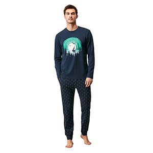 Men's Pyzama With Long Sleeves & Long Pants Nautica