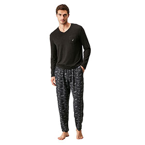 Men's Pyzama With Long Sleeves & Long Pants Nautica