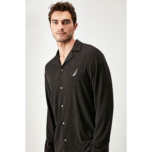 Men's Pyzama With Long Sleeves & Long Pants With Buttons Nautica