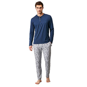 Men's Pyzama With Long Sleeves & Long Pants Nautica