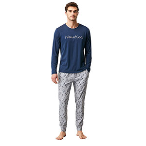 Men's Pyzama With Long Sleeves & Long Pants Nautica