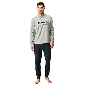 Men's Pyzama With Long Sleeves & Long Pants Nautica