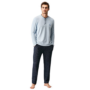 Men's Pyzama With Long Sleeves & Long Pants Nautica