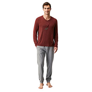 Men's Pyzama With Long Sleeves & Long Pants Nautica