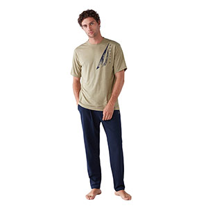 Pyjama Men's Short Sleeve Long Pants Nautica