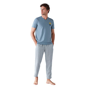 Pyjama Men's Short Sleeve Long Pants Nautica