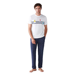 Pyjama Men's Short Sleeve Long Pants Nautica