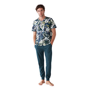 Pyjama Men's Short Sleeve Long Pants Nautica