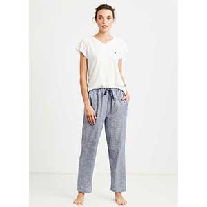 Women's Pyzama With Short Sleeves & Long Pants Nautica