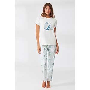 Pyjama Women's Short Sleeve Long Pants Nautica