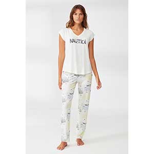 Pyjama Women's Short Sleeve Long Pants Nautica