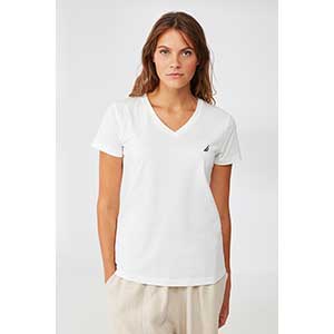 Nautica T-Shirt Γυναικειο Κοντό Μανίκι V-Neck