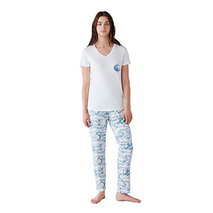 Pyjama Women's Short Sleeve Long Pants Nautica