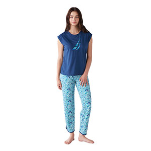 Pyjama Women's Short Sleeve Long Pants Nautica