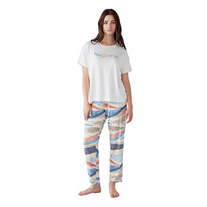 Pyjama Women's Short Sleeve Long Pants Nautica